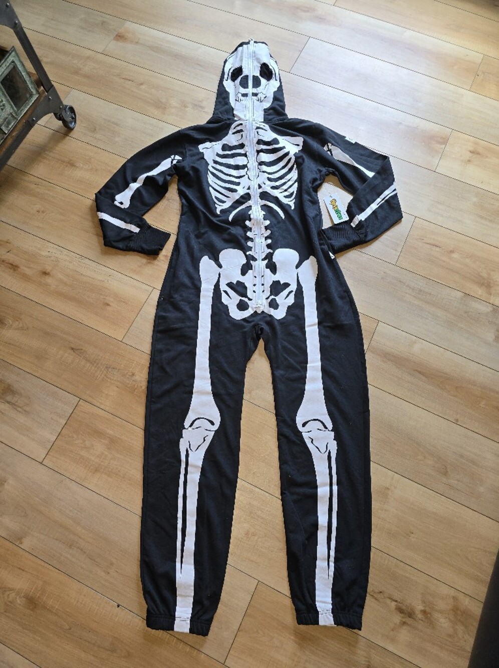 NWT Tipsy Elves Skeleton Black Full Zip Hooded One Piece‎ Unisex Sz M